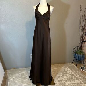 Calvin Klein brown satin evening gown size 6